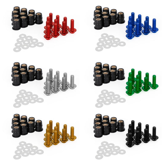 Kit di rondelle per bulloni a vite in alluminio M5x16mm per parabrezza per moto, confezione da 10 generici