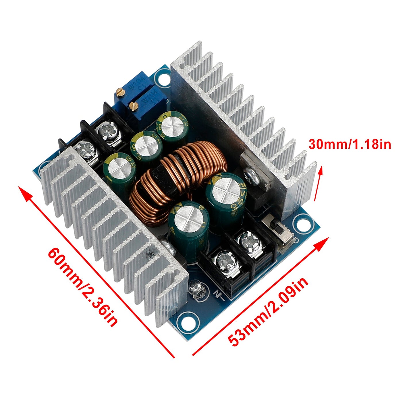 Convertitore DC-DC 20A 300W Step Down Buck-Boost Power Charger Board regolabile