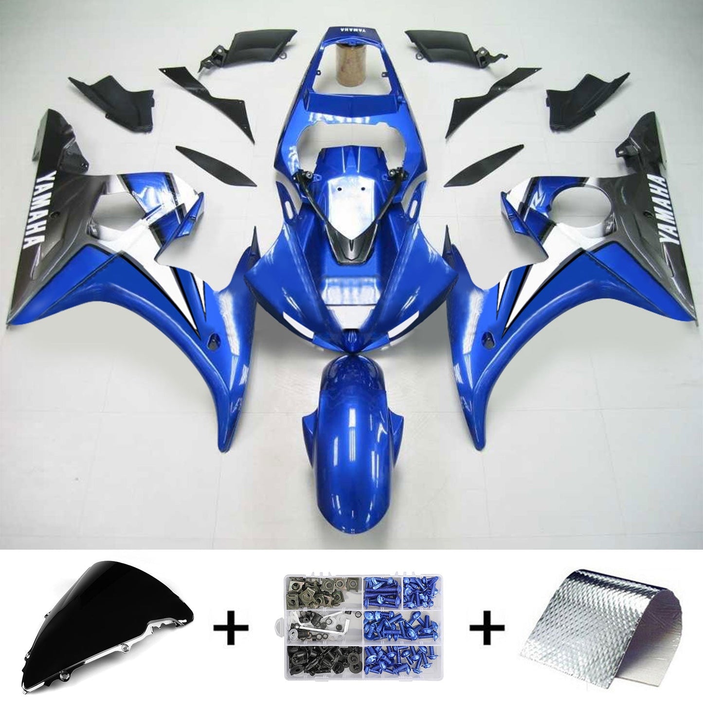 Amotopart Yamaha 2005 YZF 600 R6 Kit carenatura blu