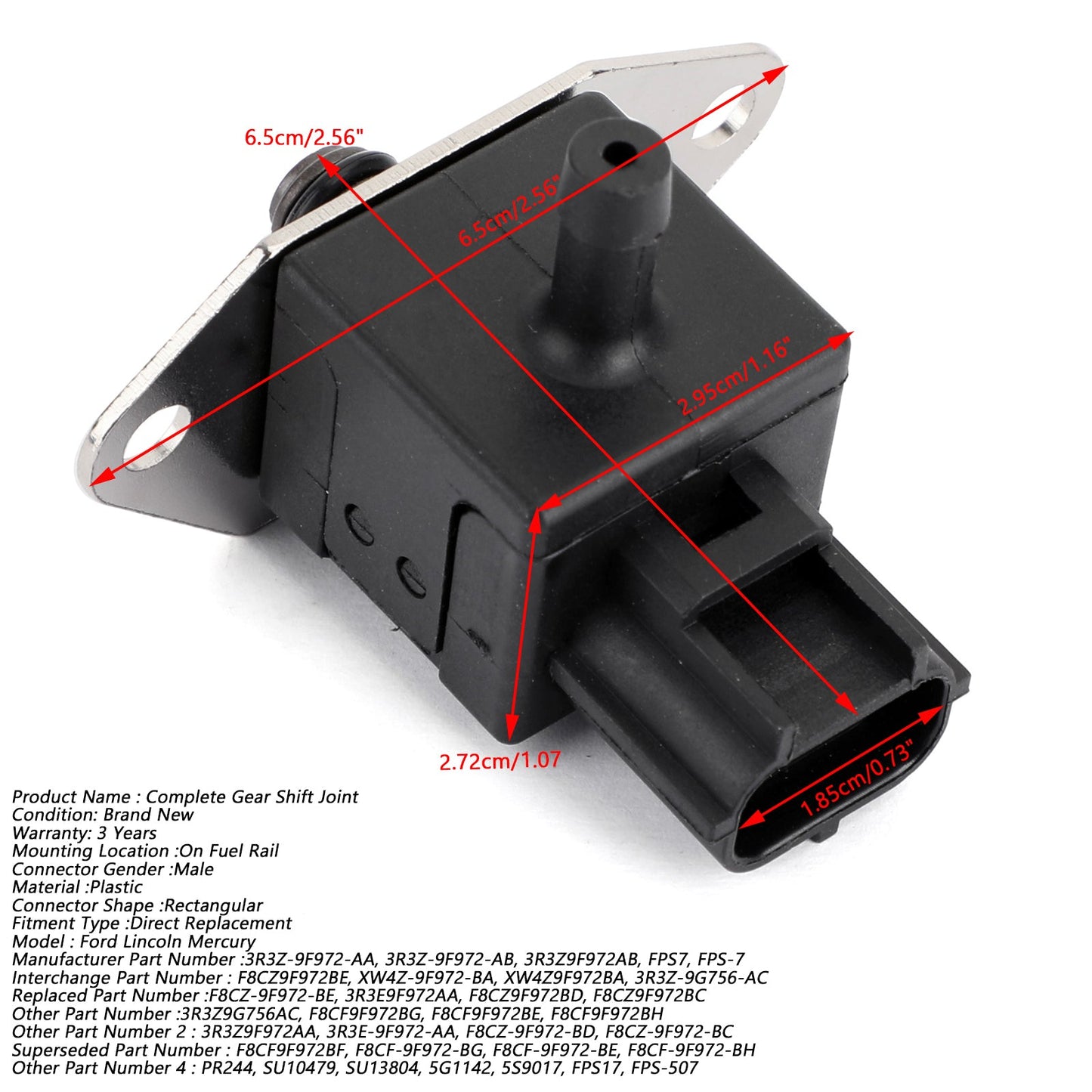 Sensore regolatore pressione iniezione carburante per 98-07 Ford Lincoln Mercury FPS7 SU10479 PR244 generico