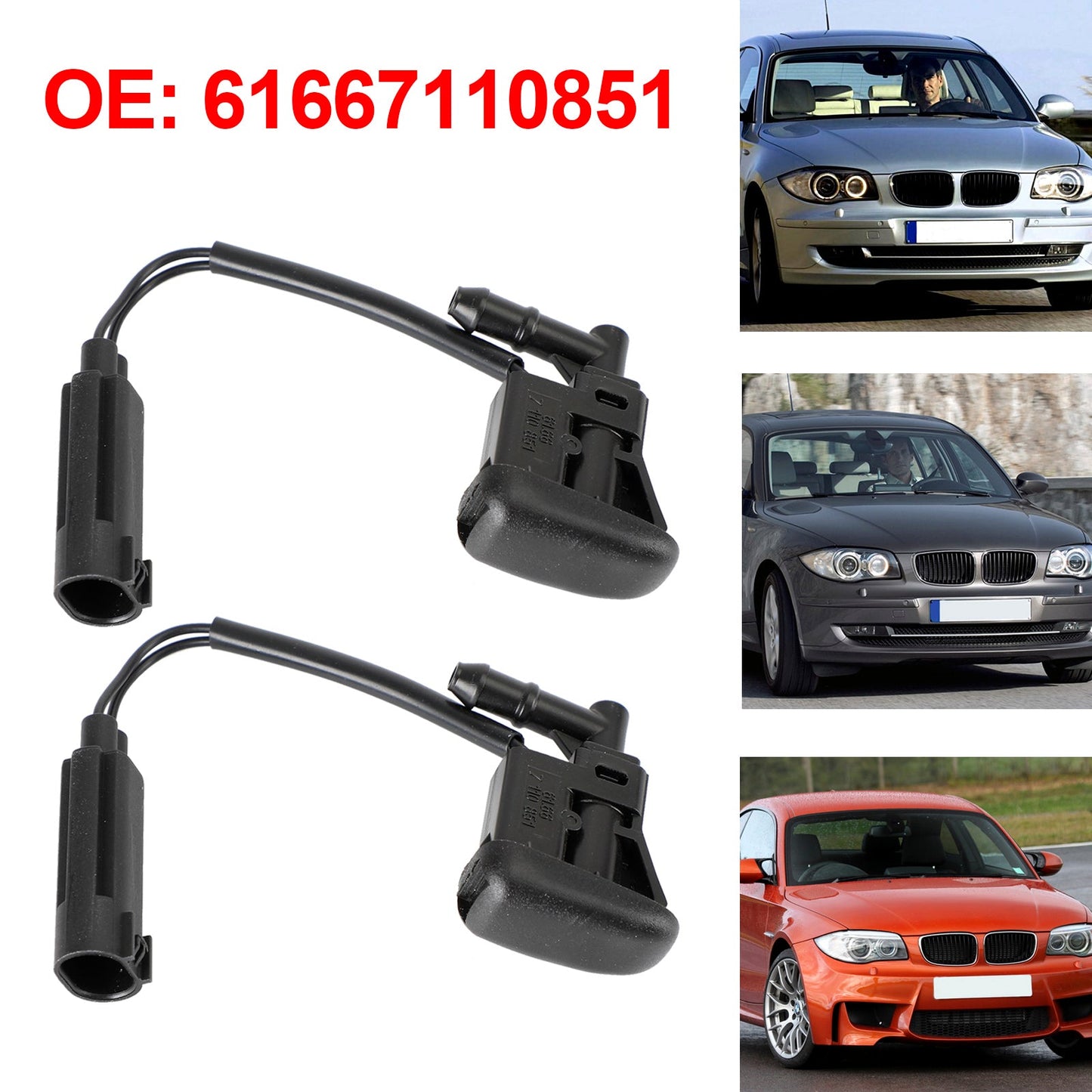 BMW E88 X3 E83 X5 E53 61667110851 2x ugello tergicristallo spray riscaldato