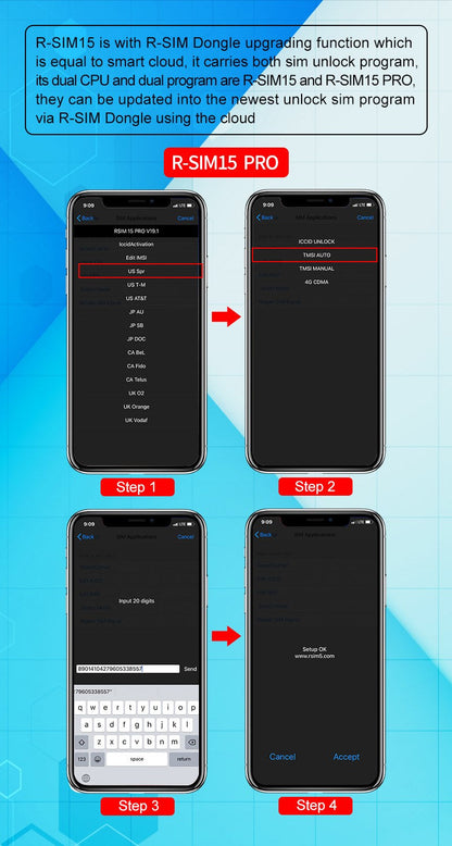 Aggiorna la scheda di sblocco Nano RSIM-15 per iPhone 13 Pro X XS Max 8 iOS 14.7