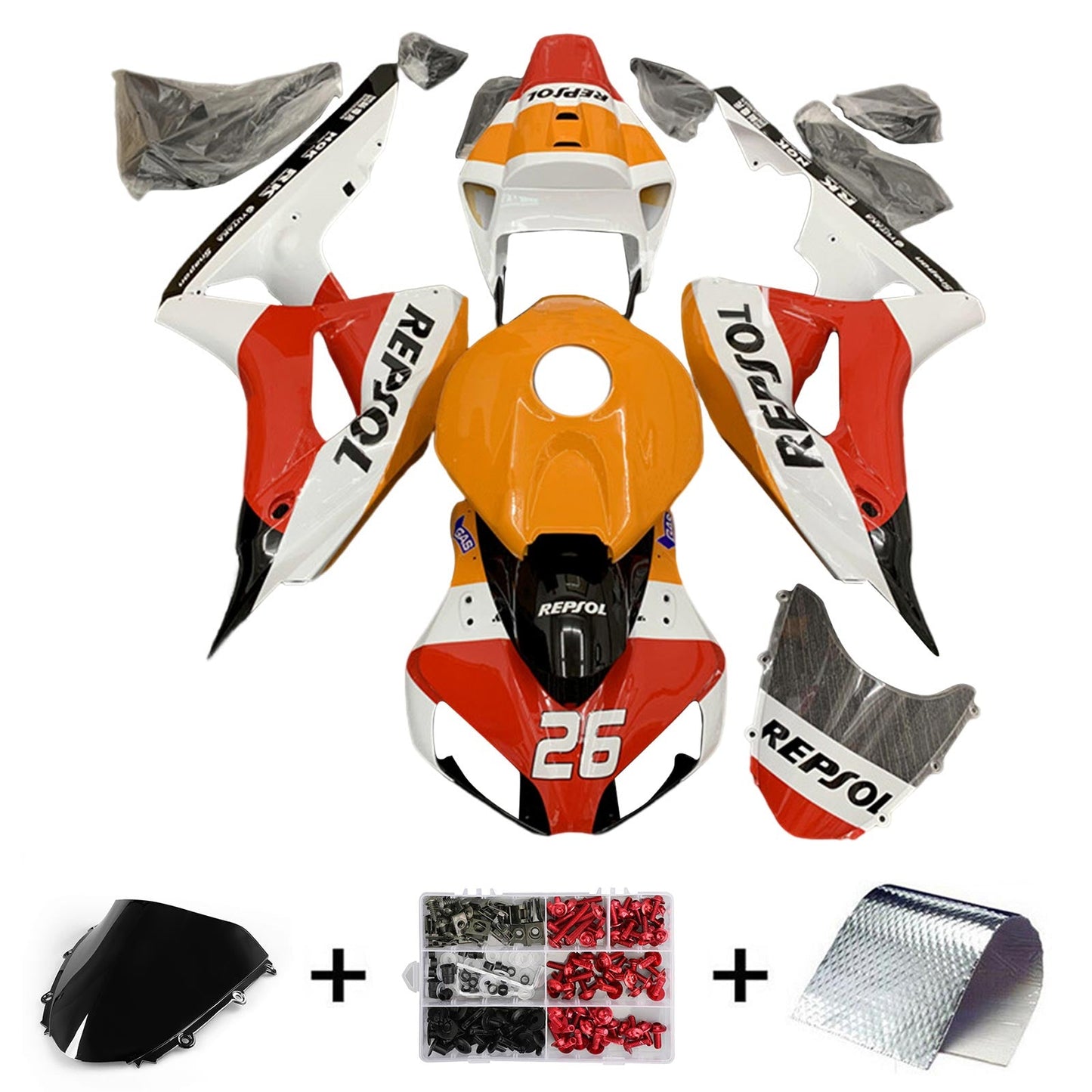 Amotopart Honda CBR1000RR 2006-2007 Kit carena Carrozzeria Plastica ABS