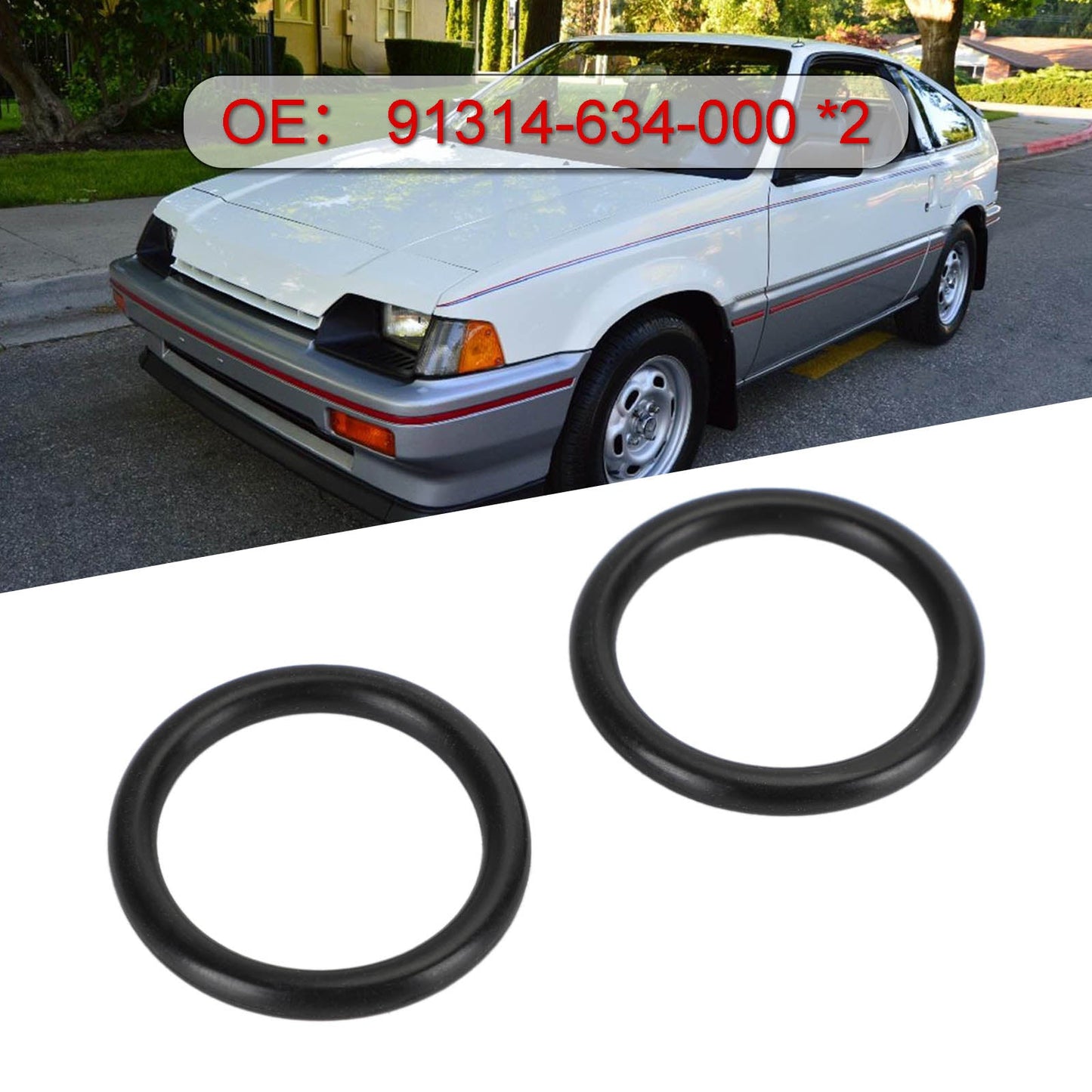 2 x Set O-ring per tubo di collegamento refrigerante 91314-634-000 per Honda Civic CRX Accord Generic