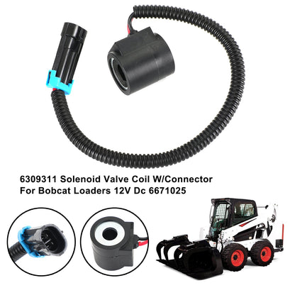 6309311 Bobina elettrovalvola con connettore per caricatori Bobcat 12V cc 6671025 Generico