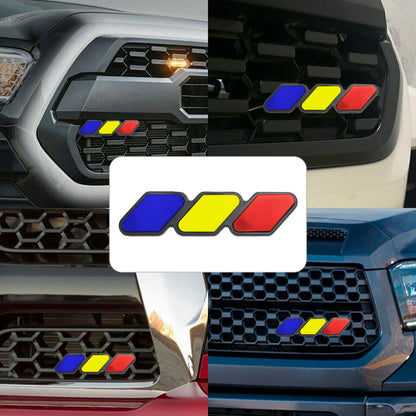 Accessori per auto con emblema distintivo per griglia tricolore per Toyota Tacoma TRD Tundra RAV4