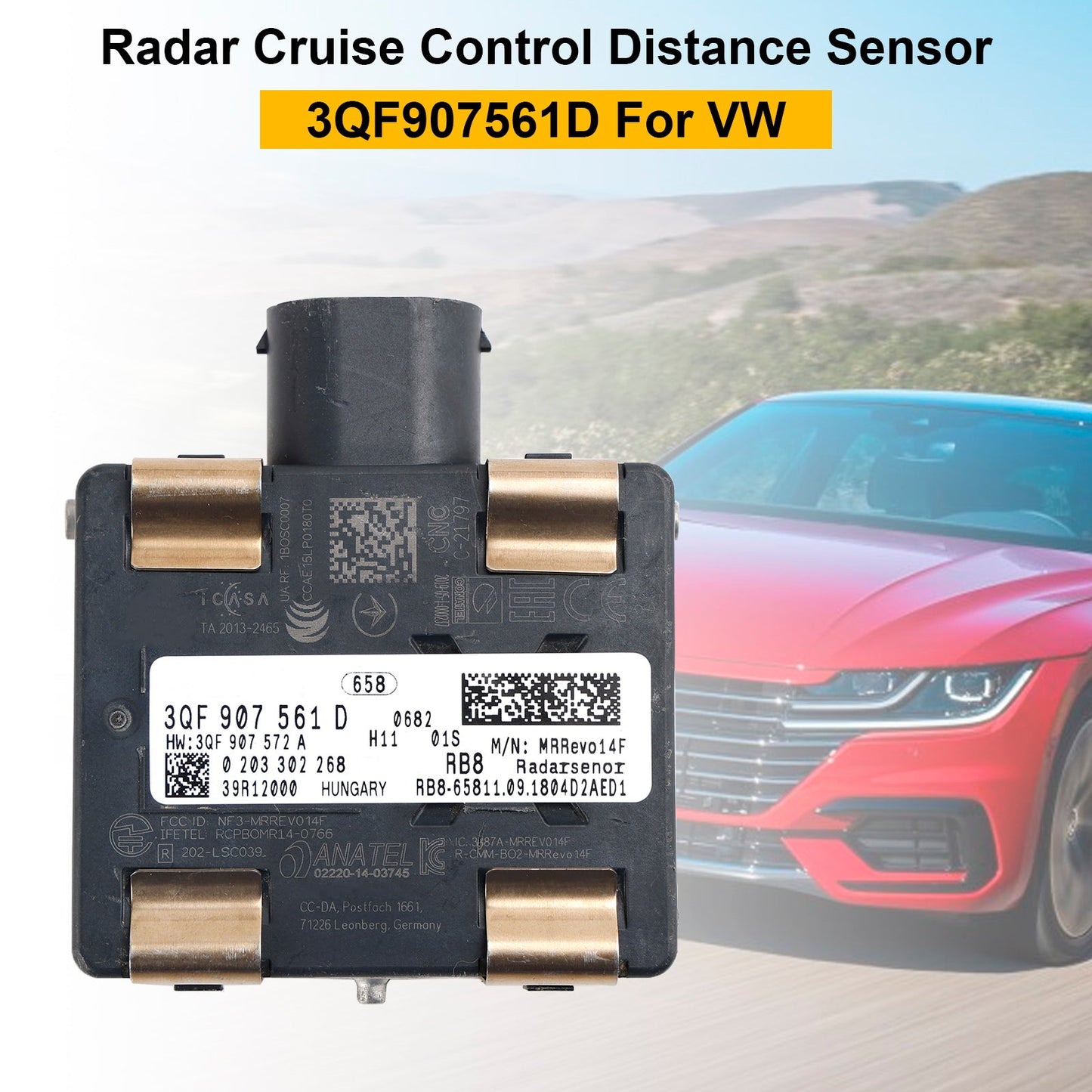 Sensore radar di distanza del controllo della velocità di crociera Volkswagen Arteon Jetta 2019-2020 3QF907561D