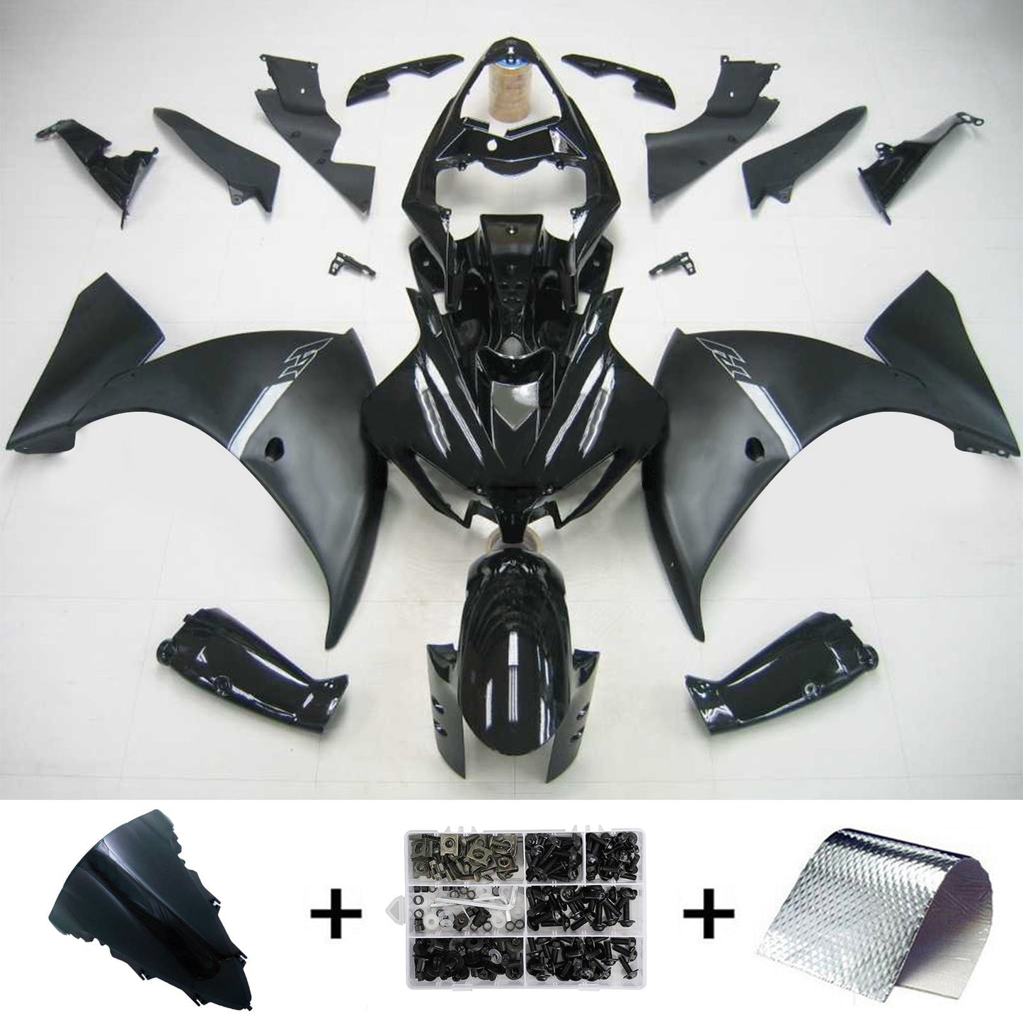 Amotopart Yamaha 2012-2014 YZF 1000 R1 Kit di rivestimento nero