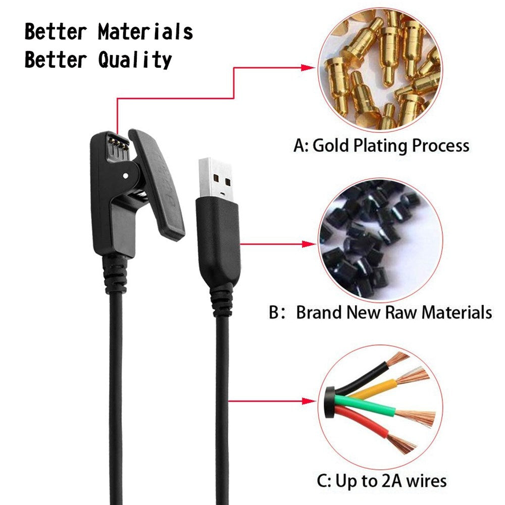 Caricabatterie Cavo dati di ricarica USB per Garmin Watch Approach G10/S20/Vivomove HR