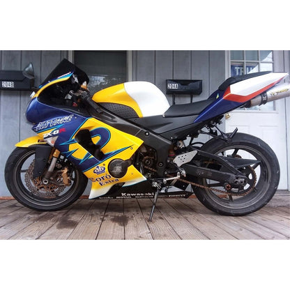 Amotopart Kawasaki 2005-2006 ZX6R 636 Kit di carenatura blu giallo