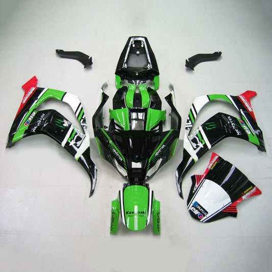 Amotopart Kawasaki ZX10R 2011-2015 kit di carenatura bianca nera verde