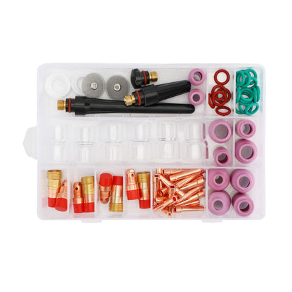 71PCS TIG Welding Torch Stubby Gas Lens #12 Pyrex Glass Cup Kit per WP-17/18/26
