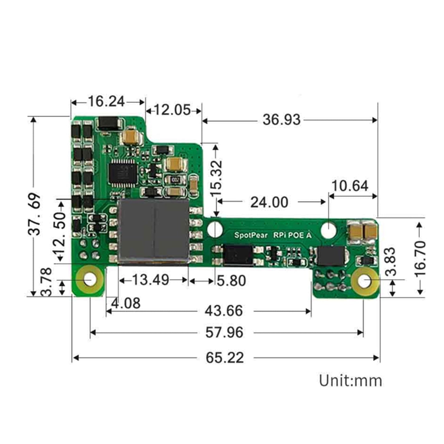 Il modulo di espansione alimentatore Ethernet Raspberry Pi Poe supporta 3B+/4B con ventola