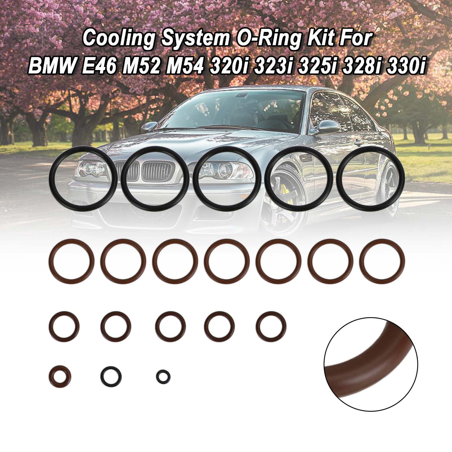 BMW E46 M52 M54 320i 323i 325i 328i 17111711987 Kit O-ring per sistema di raffreddamento