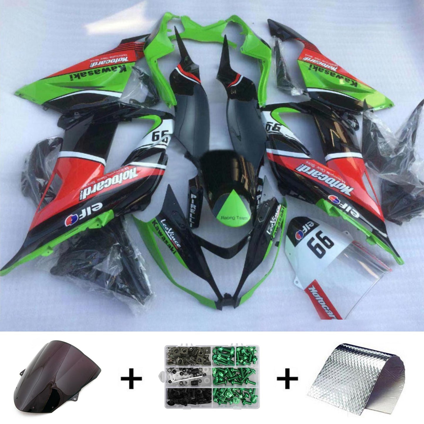 Amotopart Kit Carena Kawasaki ZX6R 636 2013-2018 Carrozzeria Plastica ABS