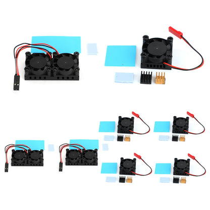 Doppia doppia ventola di raffreddamento Modulo ventola quadrata con dissipatore di calore per Raspberry Pi 4B 3B+