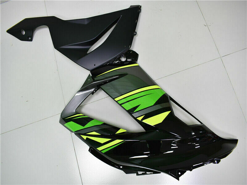 Amotopart 2013-2018 Kawasaki ZX6R Cladding Green Black Kit