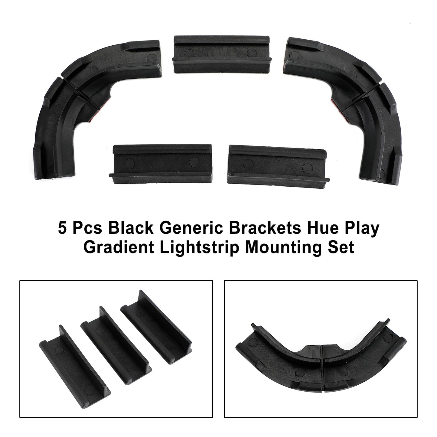 5 staffe generiche nere Hue Play Gradient Lightstrip Set di montaggio