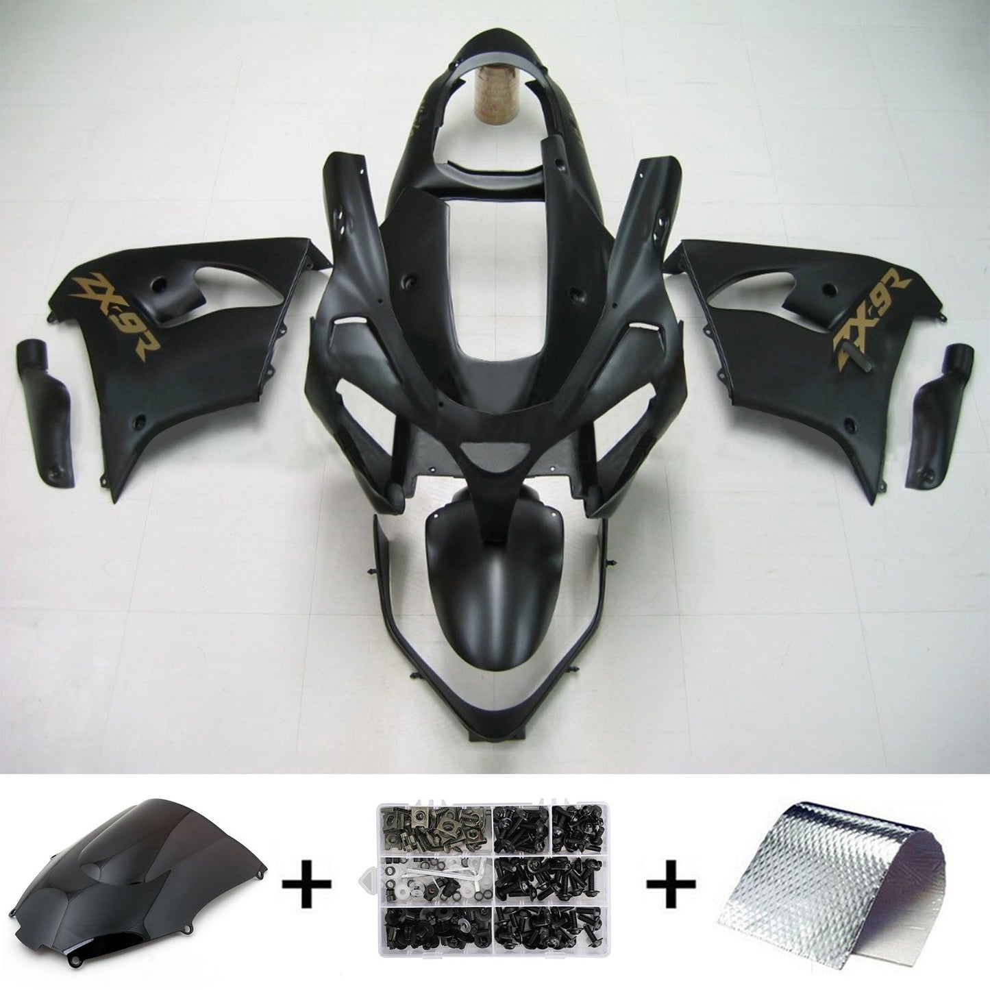 Amotopart Kawasaki ZX9R 2000-2001 kit di rivestimento nero