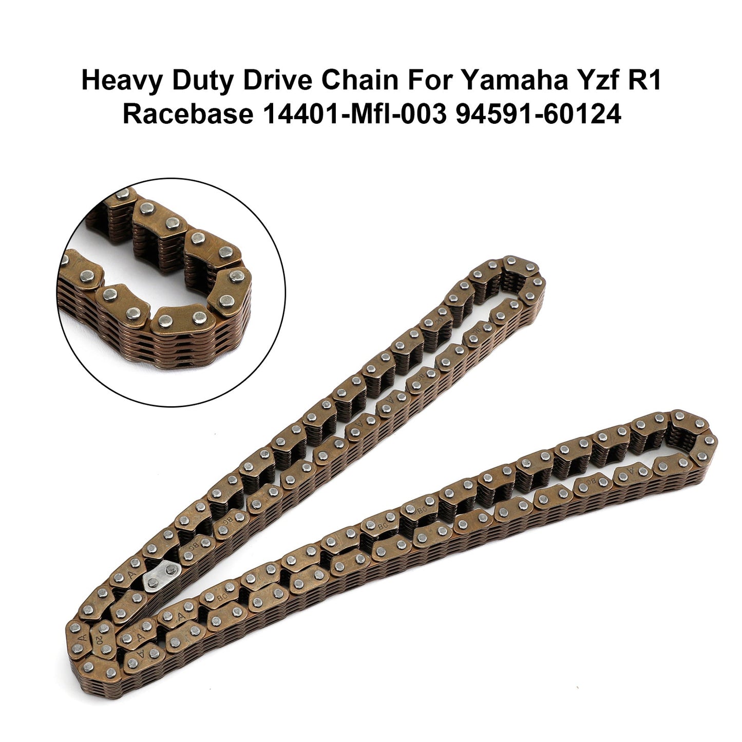 Yamaha Yzf R1 Racebase 14401-Mfl-003 94591-60124 Catena di trasmissione Heavy Timing