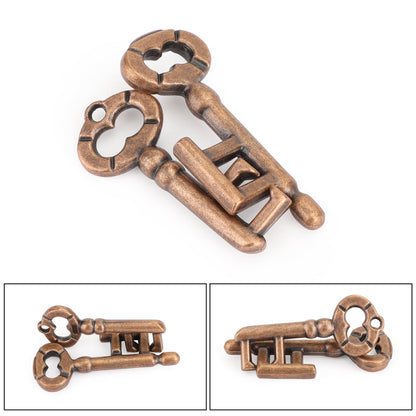 Scatola di puzzle in lega d&#39;epoca IQ Mind Puzzle Box Metal Lock Toys Rompicapo Game Key Lock