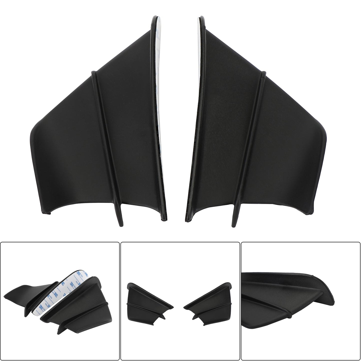 Black Side Winglet Wind Fin Spoiler Trim Cover per Honda Cbr650R Cbr500R Cb1000R Generico