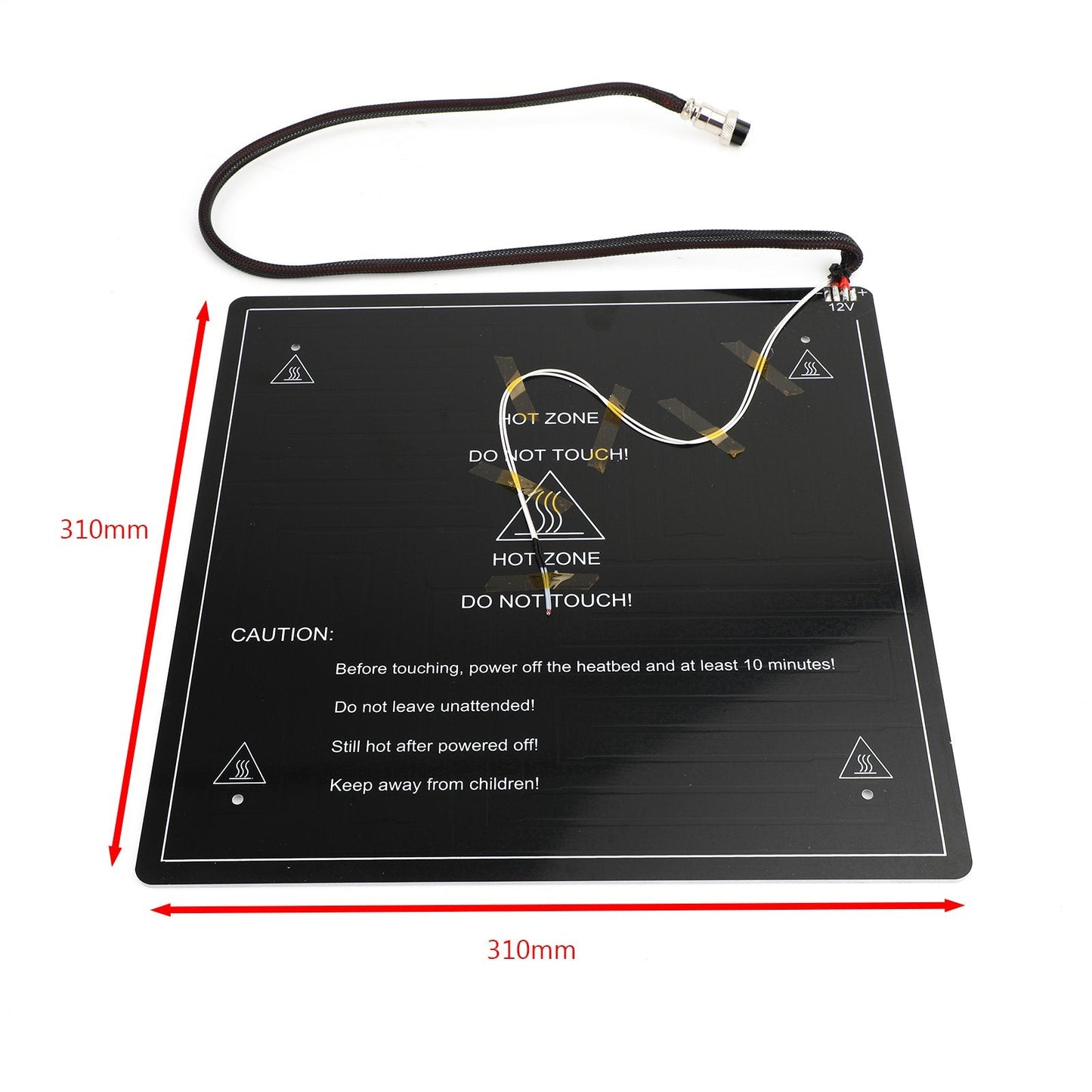 Stampante 3D 310x310x3mm Letto riscaldato in alluminio 12V con cavo per Creality CR10 CR10S