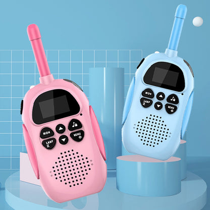 Confezione da 2 walkie talkie per bambini 22 canali radio a 2 vie portata 3 km palmare originale