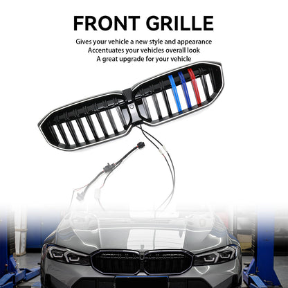 BMW Serie 3 G20 G28 2023-2024 M Maglia della griglia del rene anteriore nero lucido