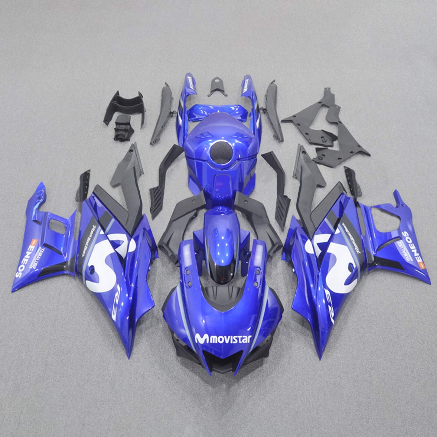 Amotopart Yamaha 2019-2021 YZF R3/YZF R25 Kit di spostamento blu nero