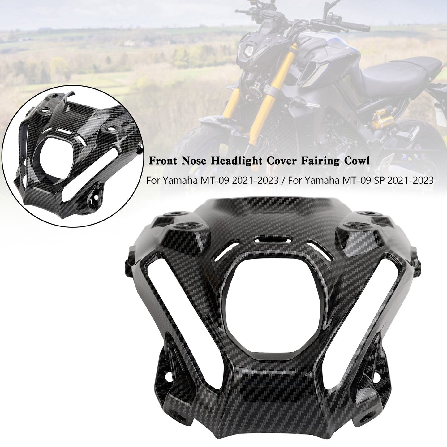 Coprifaro anteriore per carenatura per Yamaha MT-09/MT-09 SP 21-23 Carbonio