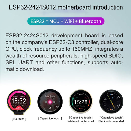 Touch screen LCD Wi-Fi Bluetooth con display rotondo da 1,28 pollici ESP32-C3