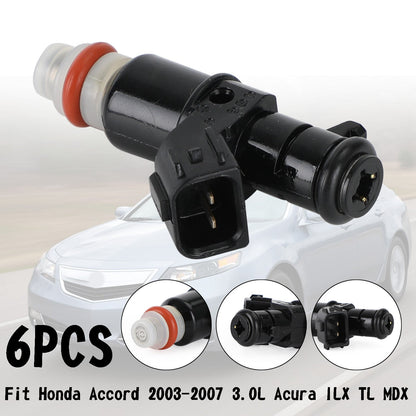 6PCS Iniettori di Carburante 16450-RCA-A01 Fit Honda Accord 2003-2007 3.0L Acura ILX Generico