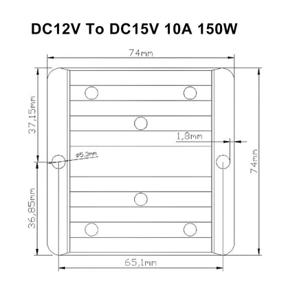 Regolatore del convertitore di alimentazione per auto DC-DC 12V-15V 10A 150W Step Up impermeabile
