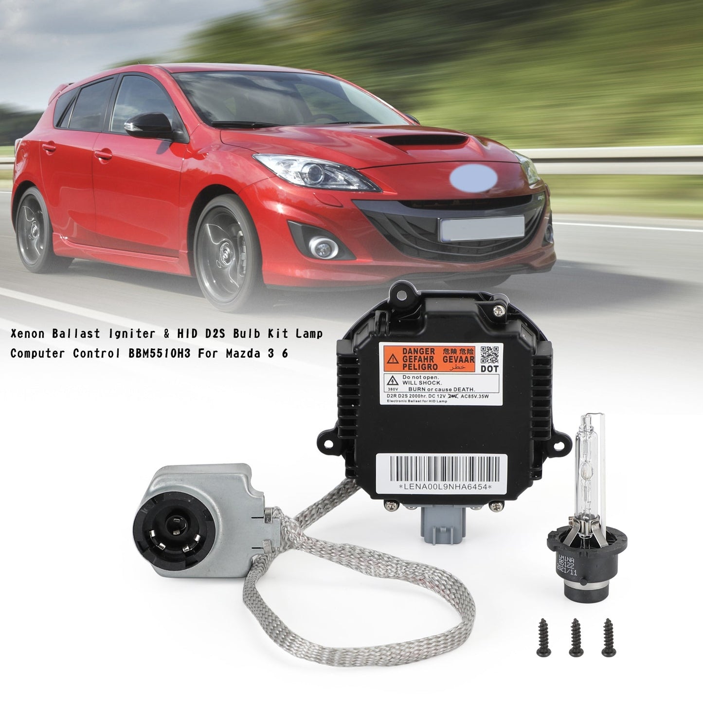 Xenon Ballast Igniter&amp;HID D2S Bulb Kit Computer Control BBM5510H3 Per Mazda 3 6 Generico