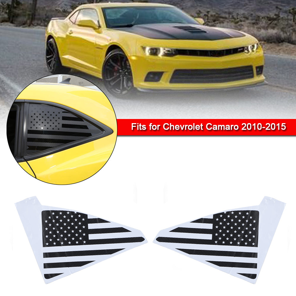 Adesivo per decalcomania della bandiera USA del finestrino del triangolo posteriore Trim per Camaro 2010-2015 Generico