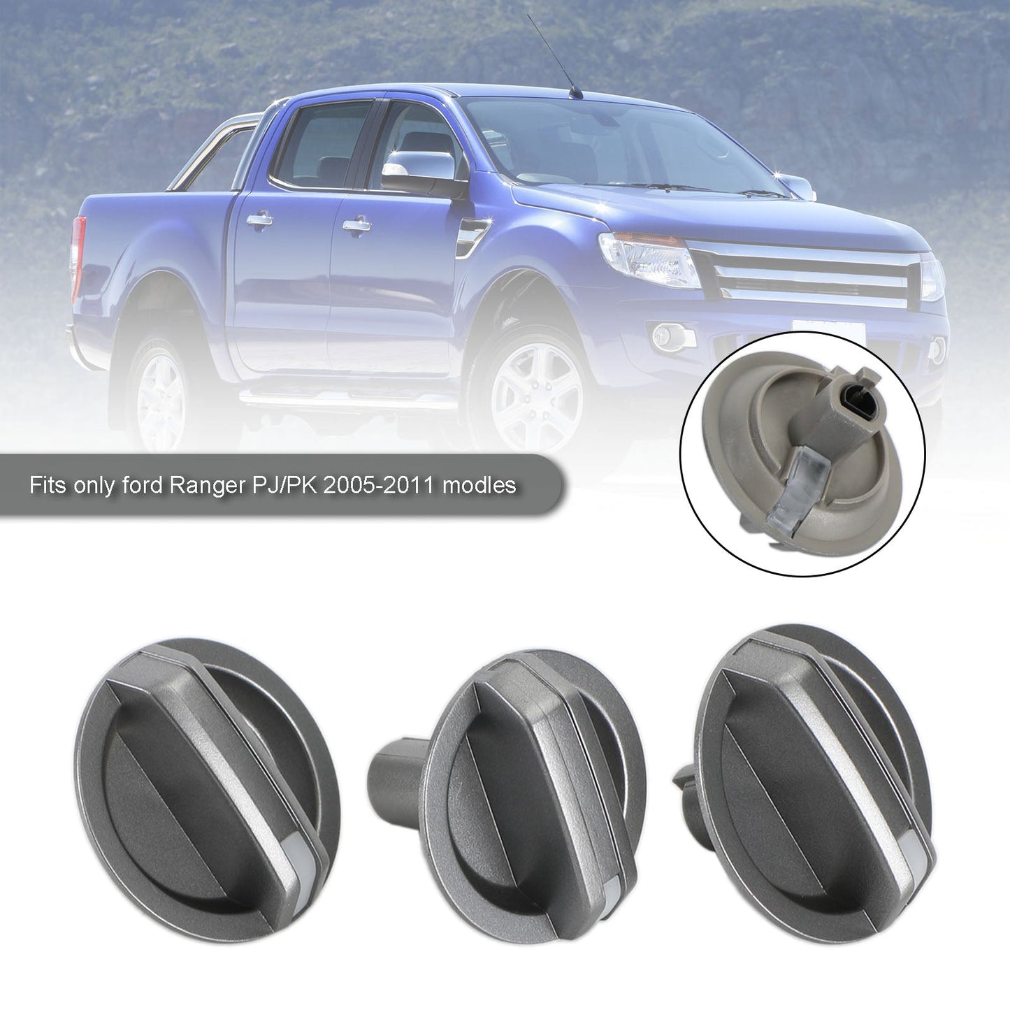 3pcs A/C Manopola di Controllo della Temperatura della Ventola del Riscaldatore Per Ford PJ PK Ranger 2005-2011 Generico