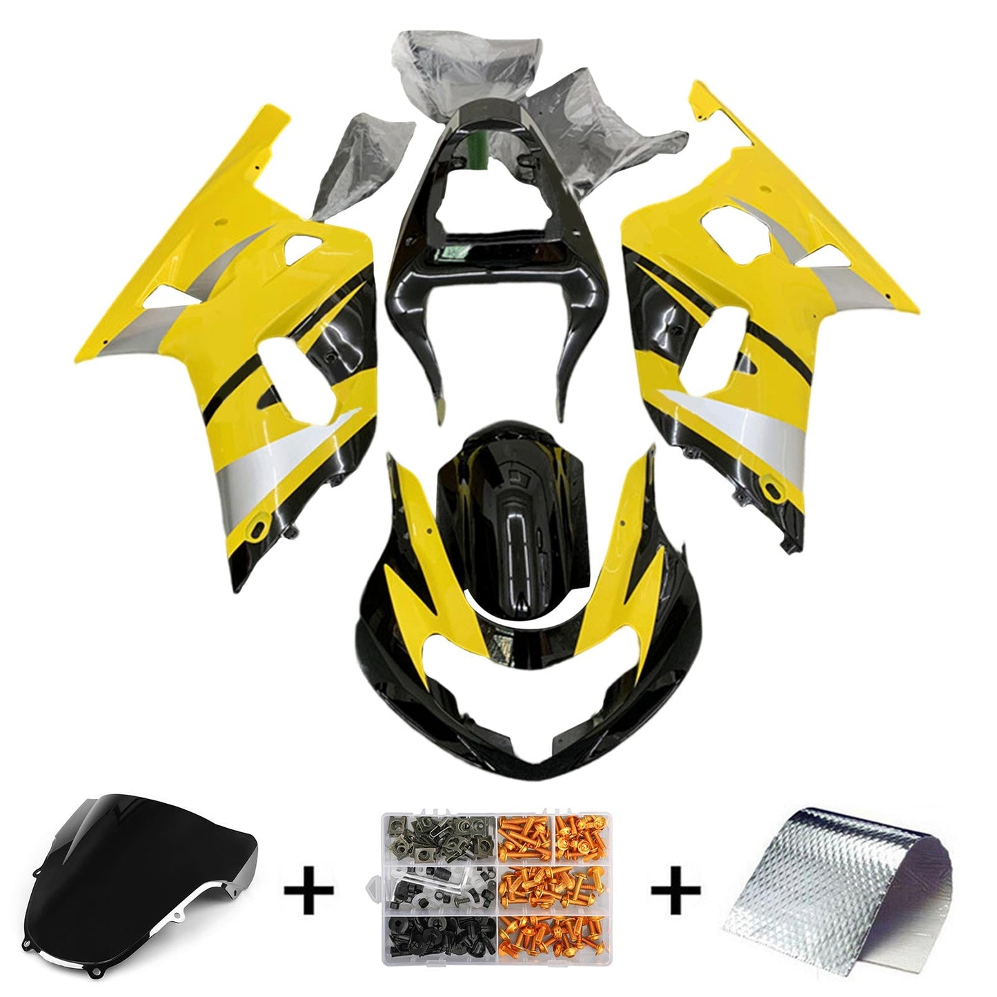 Amotopart Suzuki GSXR600 GSXR750 2001-2003 K1 Kit carena Carrozzeria Plastica ABS