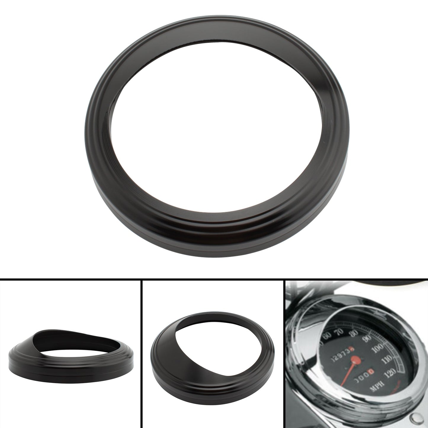 5" custodia tachimetro protezione coperchio contagiri per Glide Softail Fat Boy Fxst Silve