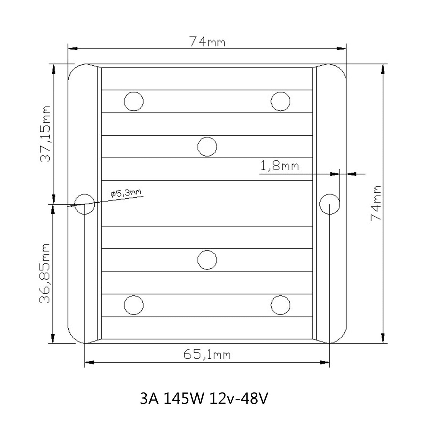 DC-DC 12V-48V 3A 145W Step Up Regolatore convertitore di alimentazione per auto Impermeabile