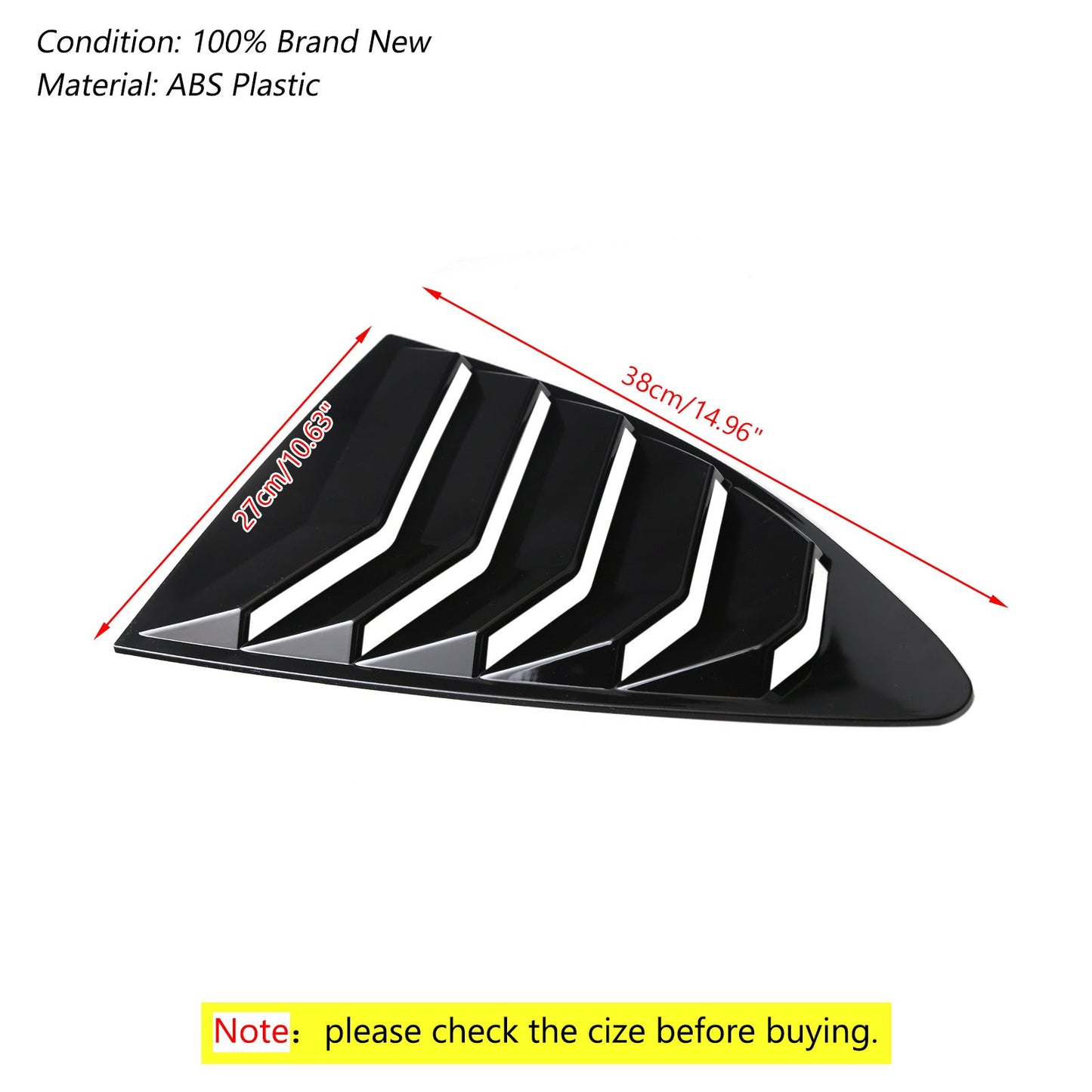 Feritoia per finestrino laterale nero lucido per 2013-2018 Scion FRS BRZ Toyota 86 GT86 generico