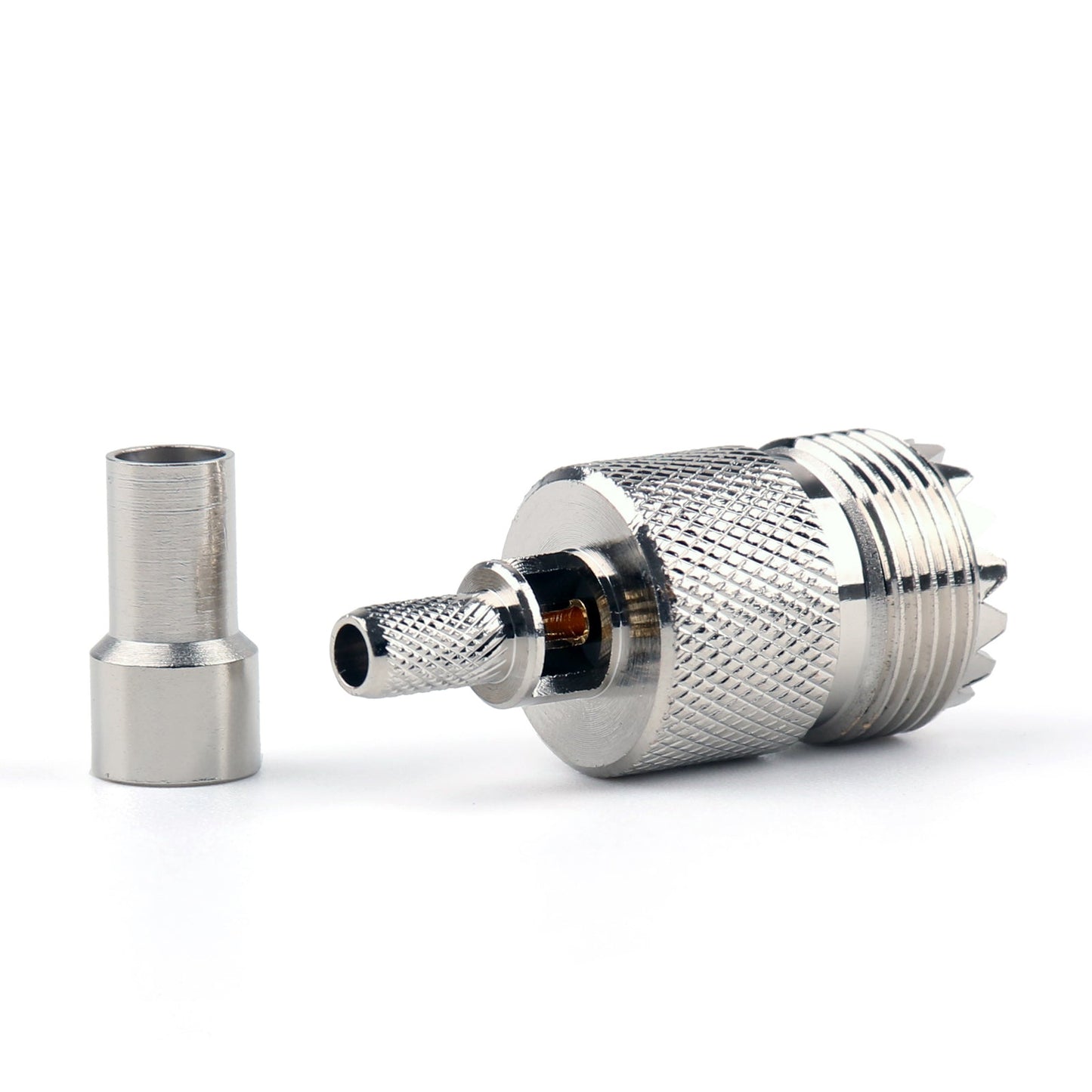 10Pcs Connettore UHF Femmina SO239 Jack Finestra A Crimpare RG58 RG142 LMR195 RG400 Cavo