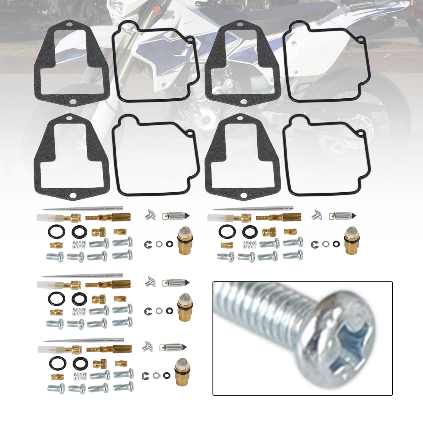 Suzuki DRZ250 DR-Z250 2001-2007 4X kit di riparazione per ricostruzione carburatore