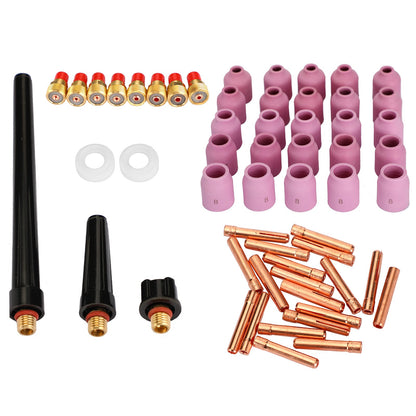 58Pcs Tig Welding Torch Stubby Gas Lens Kit di consumabili Cup per Wp-9/20/25