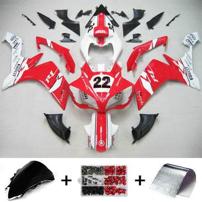 Amotopart Yamaha 2007-2008 YZF 1000 R1 Kit di spostamento bianco rosso