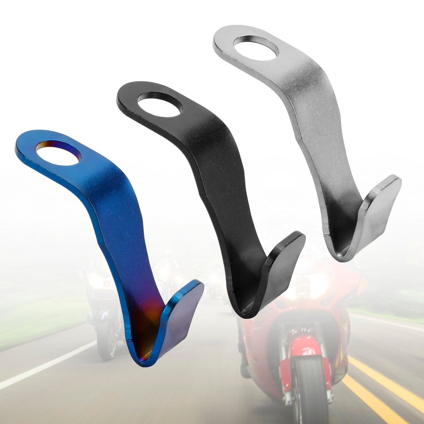 Accessori per portaoggetti per gancio per gancio per casco Universale adatto per moto Argento