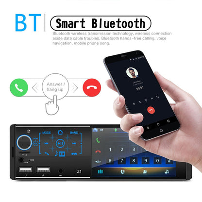 Autoradio Bluetooth con schermo tattile singolo Din 4 pollici FM + telecamera per retromarcia