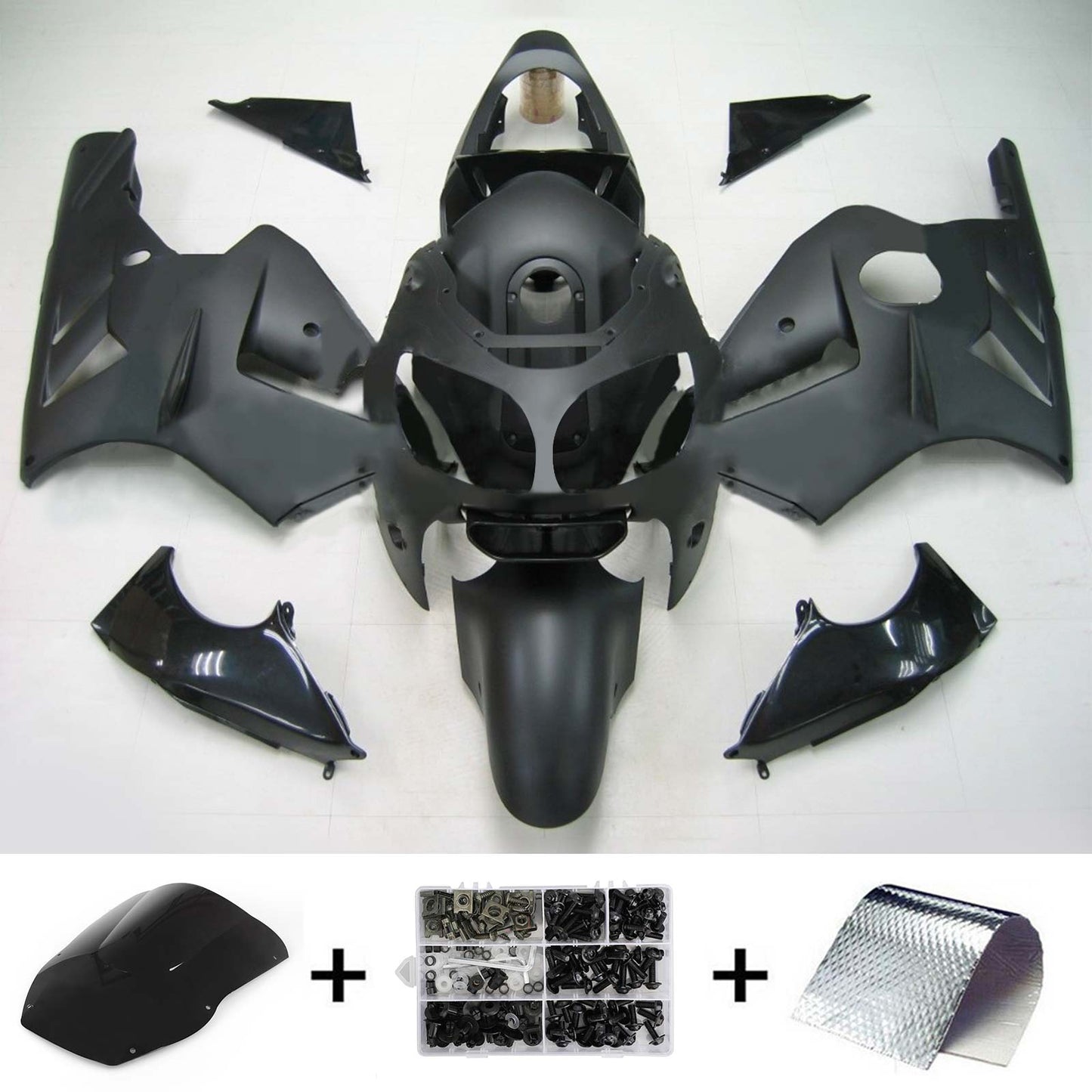 Amotopart Kawasaki 2000-2001 kit di rivestimento nero ZX12R