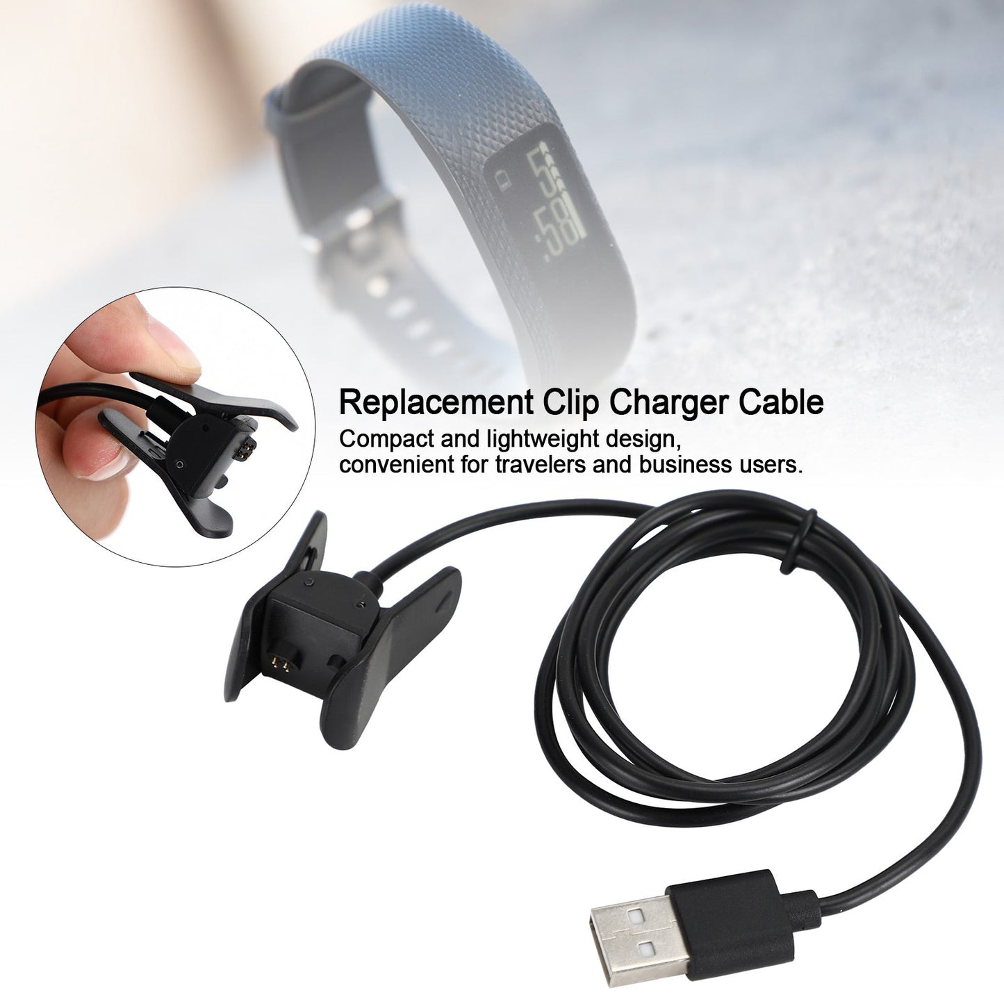 Cavo di ricarica di ricambio per caricabatterie dati USB da 1 m per smartwatch vivosmart 3