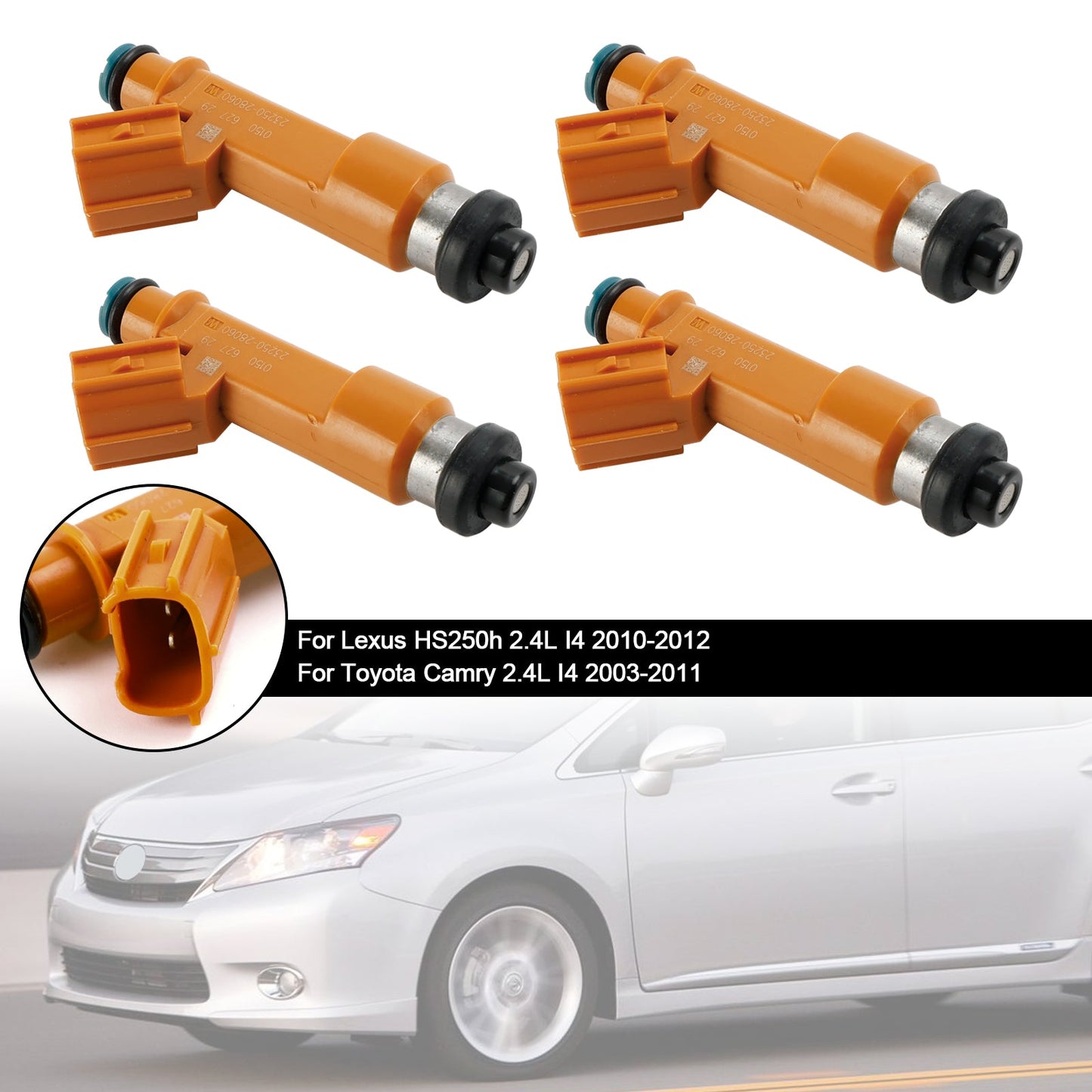4PCS Iniettore di carburante 23209-0H050 Fit Toyota Camry 2.4L 2003-2011 23209-28060